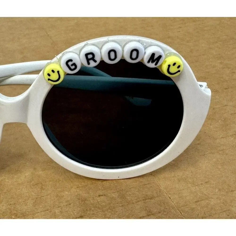 BRIDE AND GROOM Matching Wedding Novelty Sunglasses Boho Party Festival Rave Fun